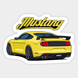 Rear Car Mustang yellow Sticker